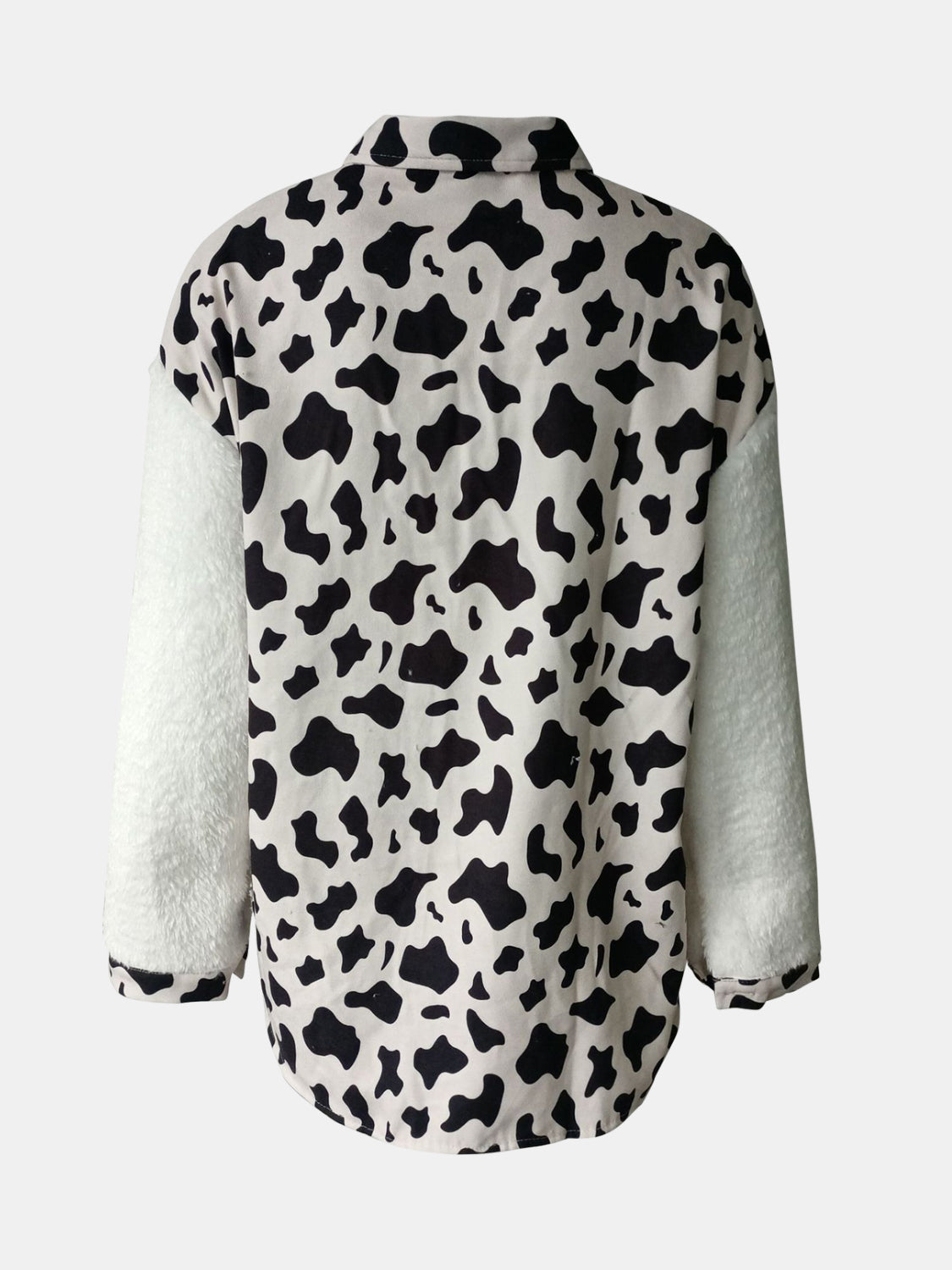 Fuzzy Button Up Long Sleeve Jacket - Brinxx Couture