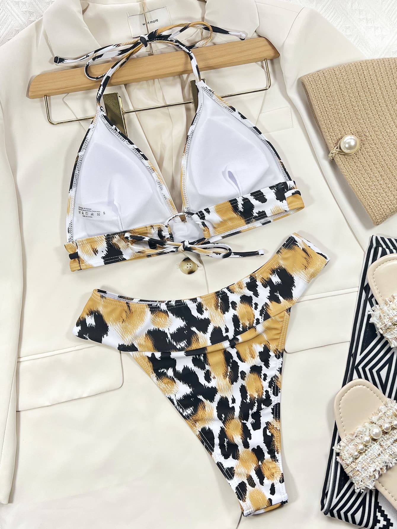 Animal Print Halter Neck Bikini Set - Brinxx Couture