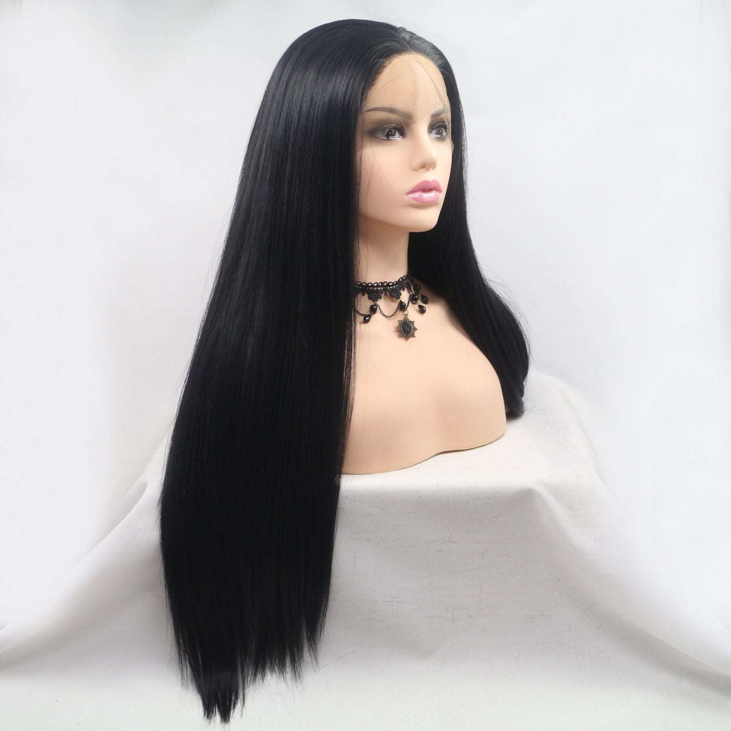 Black Long Straight 24" Lacefront Wig - Brinxx Couture