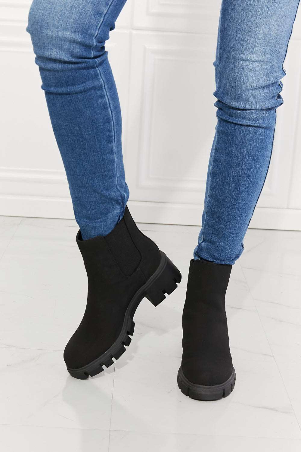 Black Lug Sole Chelsea Boots - Brinxx Couture