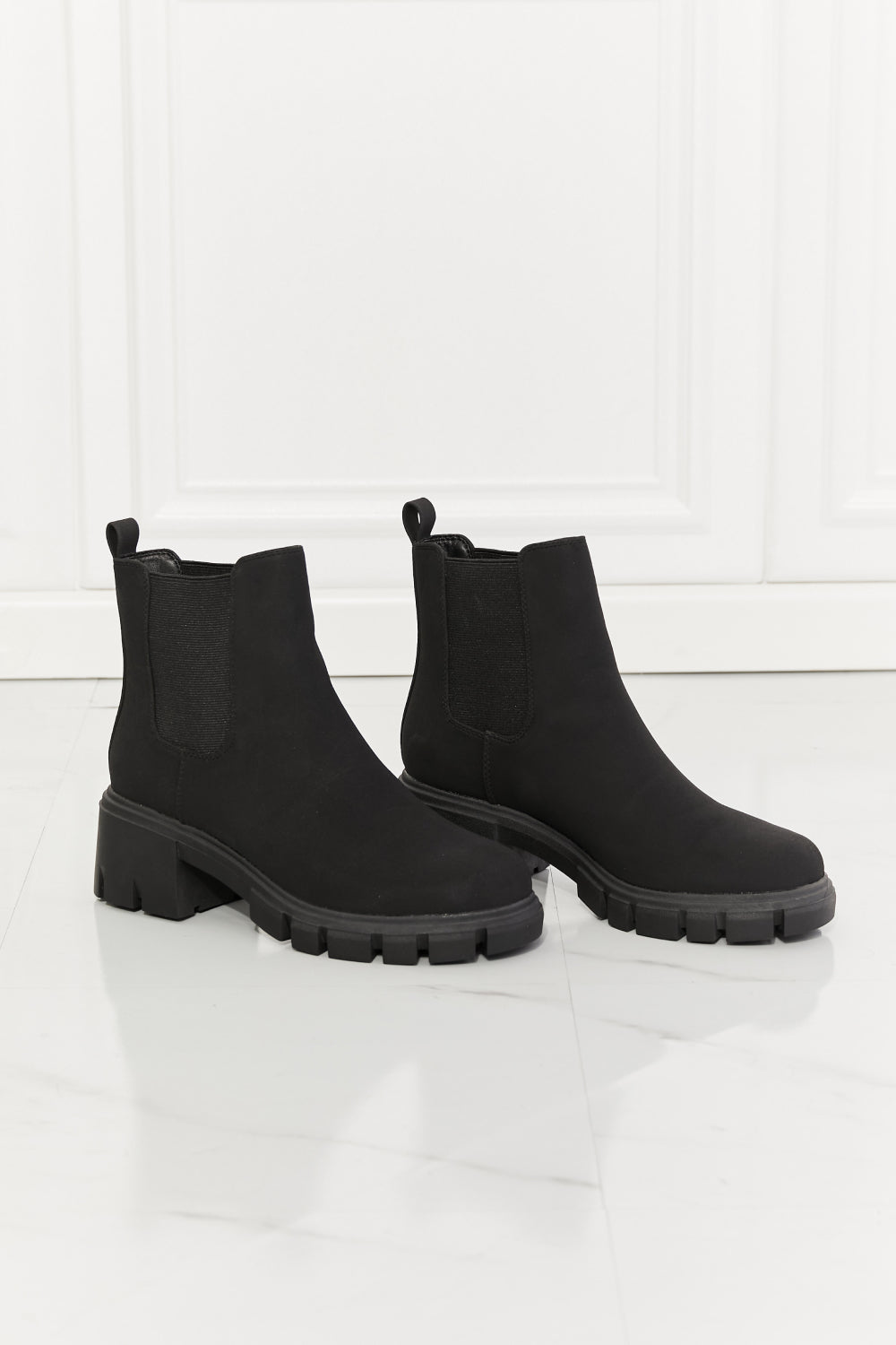 Black Lug Sole Chelsea Boots - Brinxx Couture