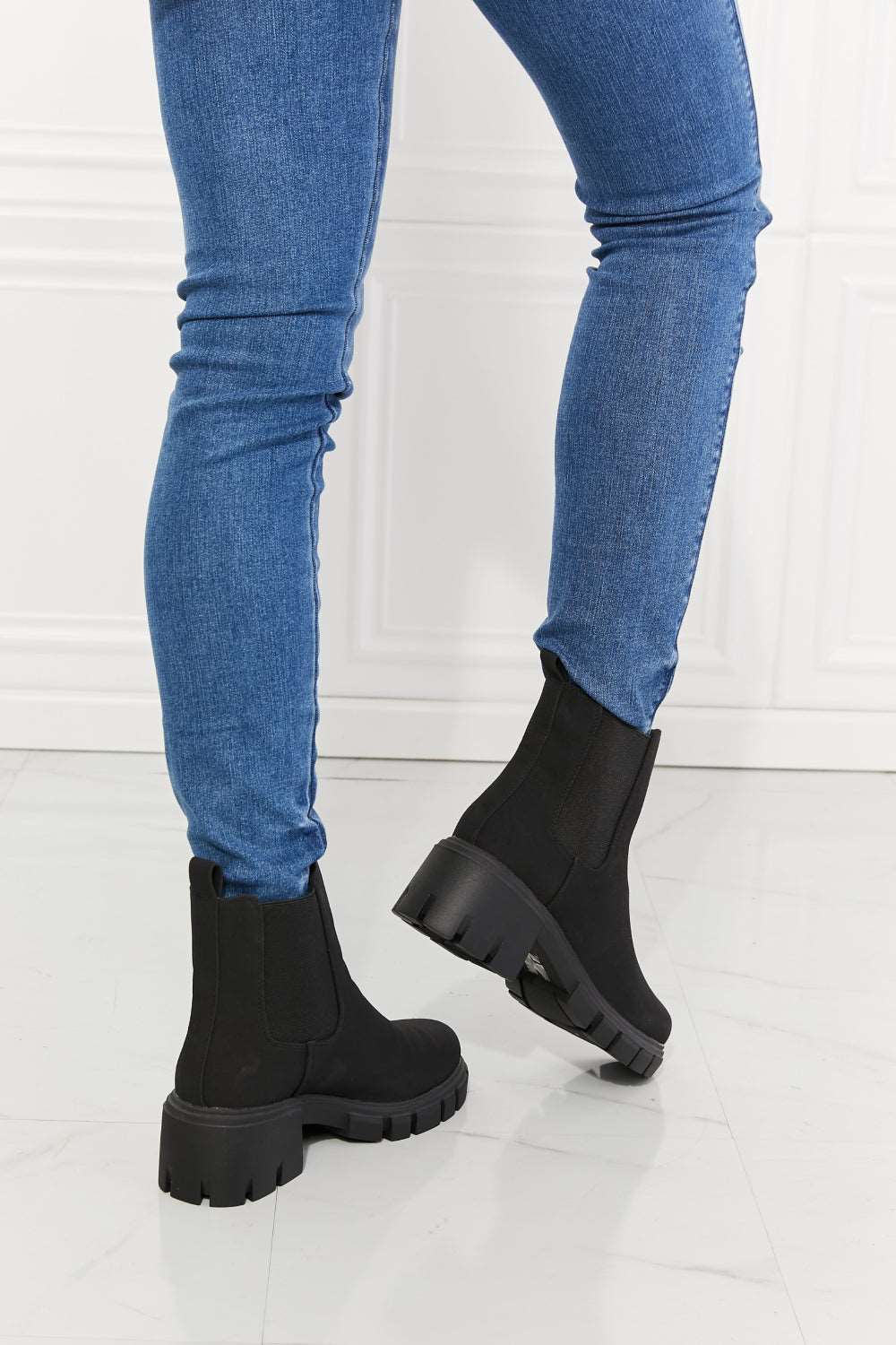 Black Lug Sole Chelsea Boots - Brinxx Couture