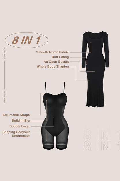 A stylish Built-In Shapewear Maxi Dress for women. this piece adds a touch of elegance to your outfit - Brinxx Couture