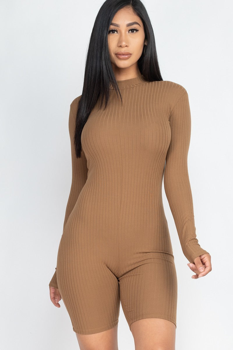 Ribbed Knit Romper - Brinxx Couture