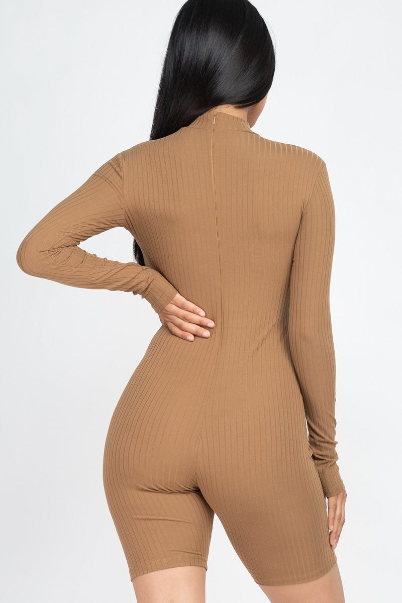 Ribbed Knit Romper - Brinxx Couture