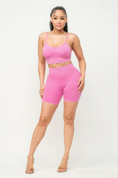 Seamless Tank Top And Shorts Set - Brinxx Couture