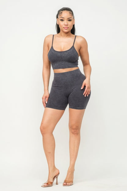 Seamless Tank Top And Shorts Set - Brinxx Couture