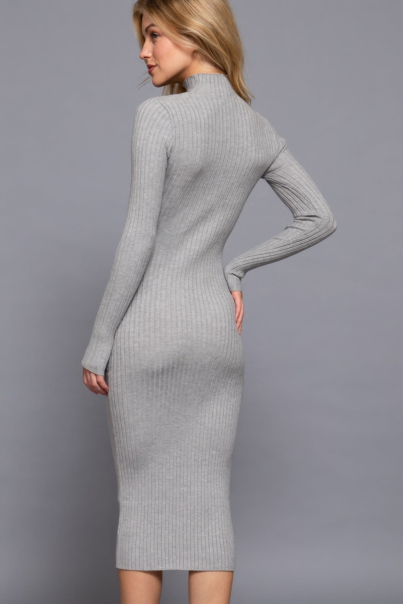 A stylish Long Sleeve High Neck Sweater Dress for women. this piece adds a touch of elegance to your outfit - Brinxx Couture