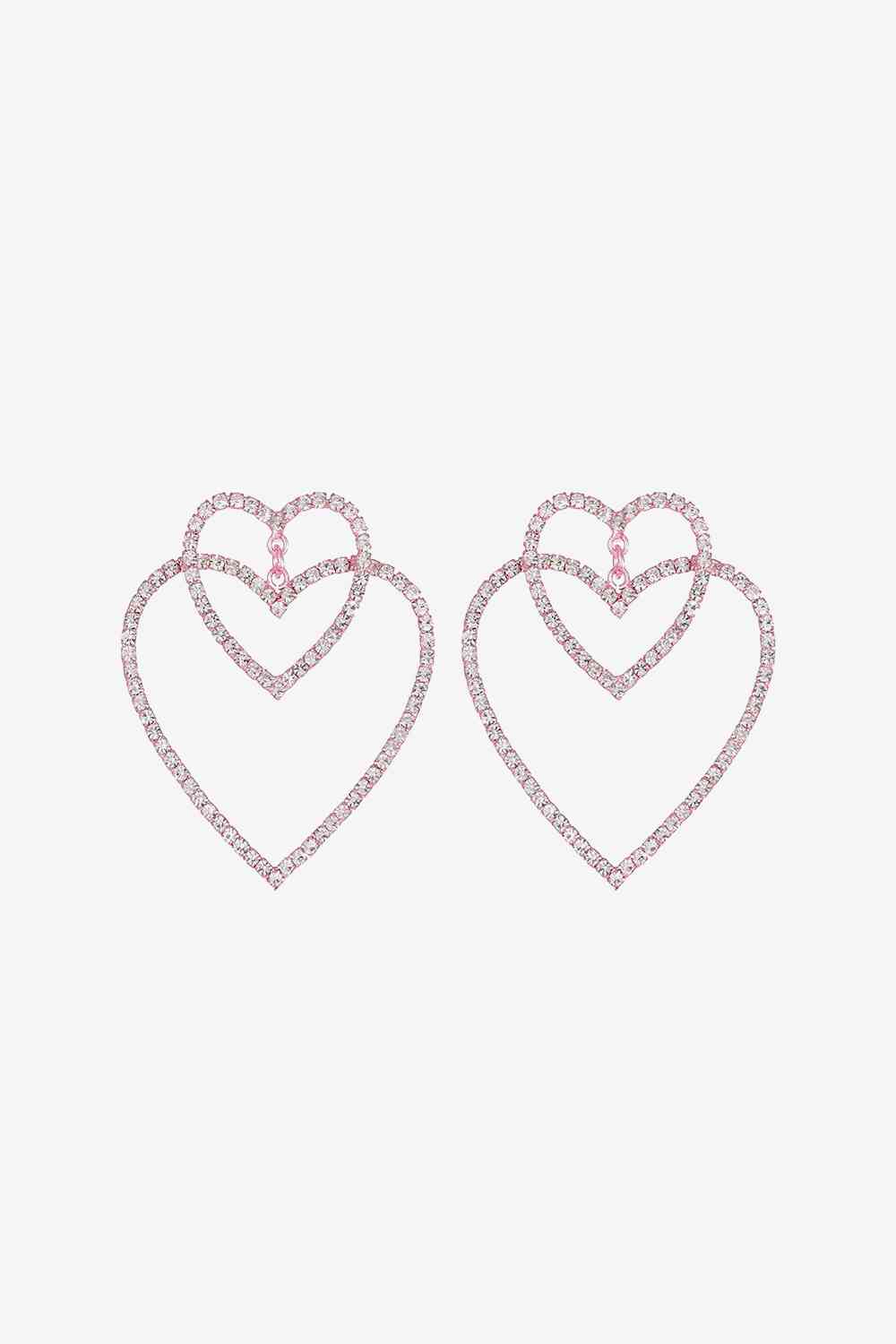 CZ Heart Copper Earrings - Brinxx Couture