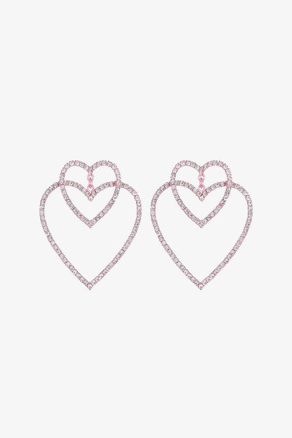 CZ Heart Copper Earrings - Brinxx Couture