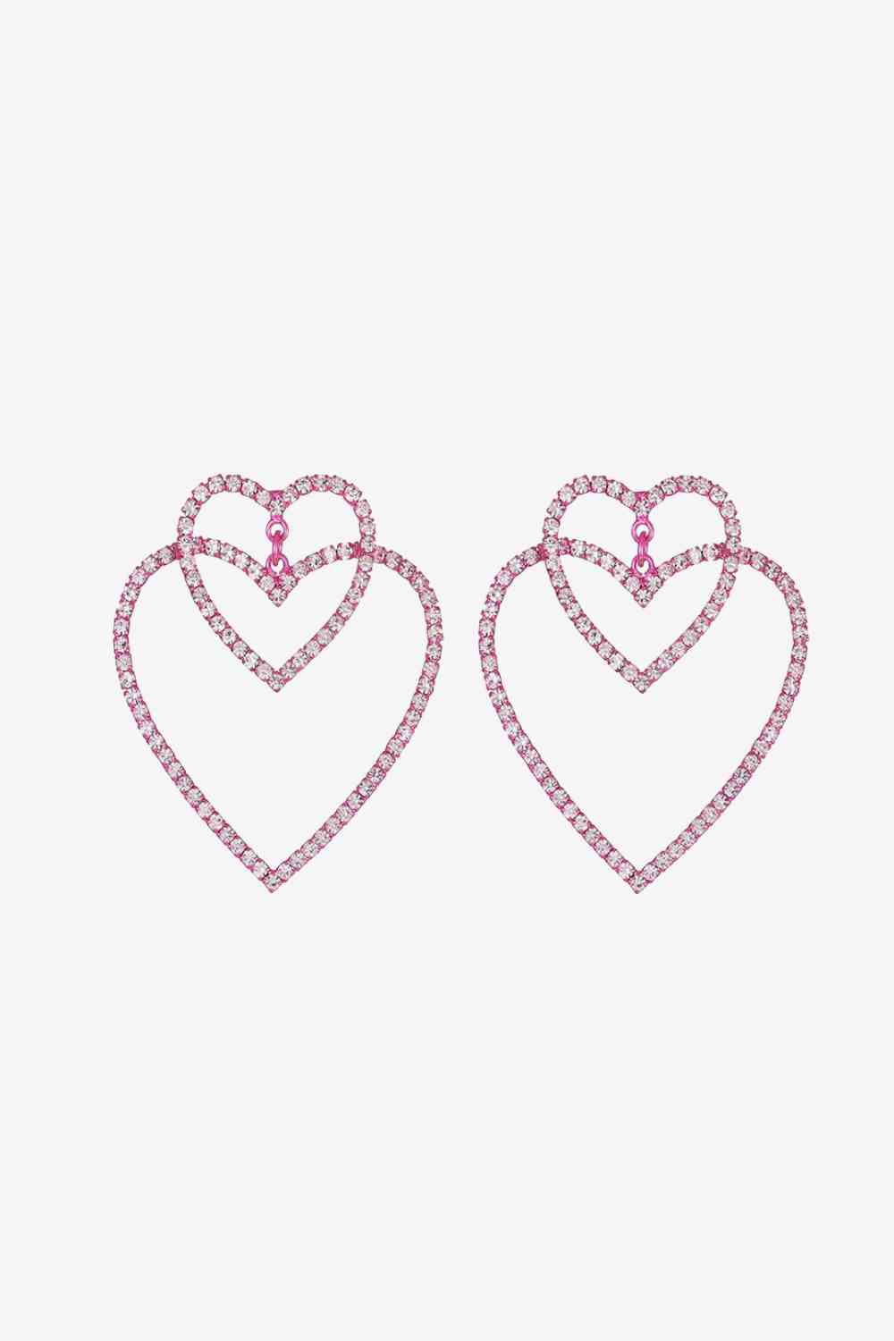 CZ Heart Copper Earrings - Brinxx Couture