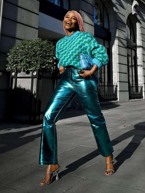 Candy Leather Metallic Pants - Brinxx Couture