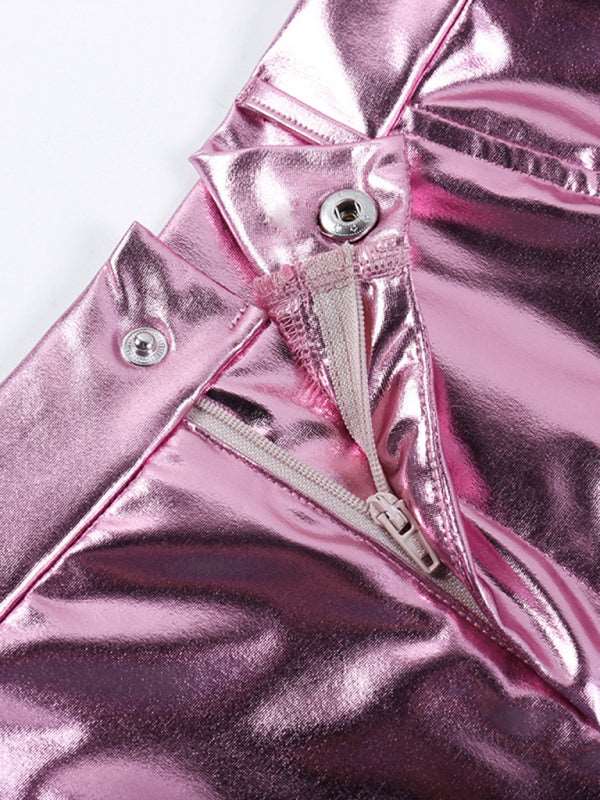 Candy Metallic Hot Girl Short Skirt - Brinxx Couture