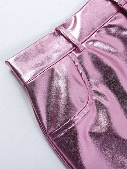 Candy Metallic Hot Girl Short Skirt - Brinxx Couture