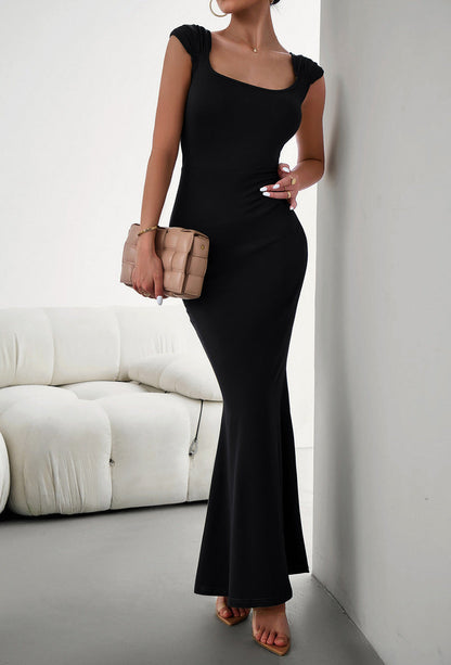 Cap Sleeve Scoop Neck Maxi Dress - Brinxx Couture