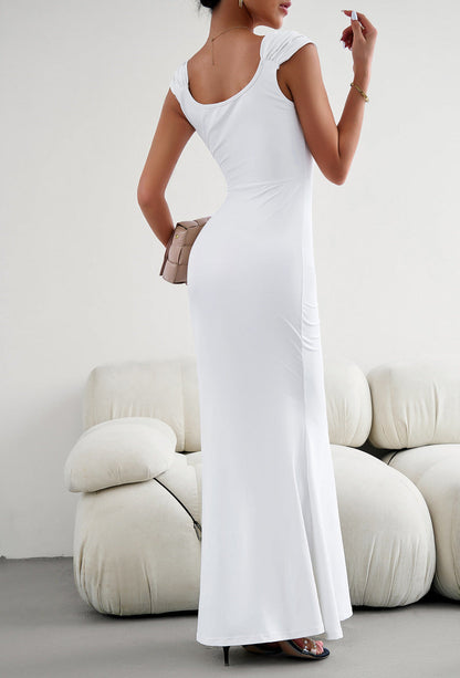 Cap Sleeve Scoop Neck Maxi Dress - Brinxx Couture