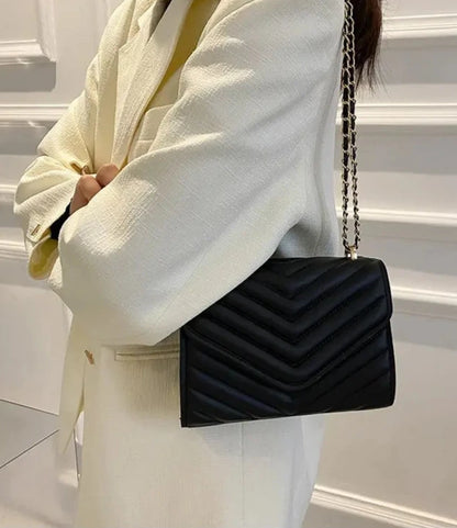 A stylish Chevron Crossbody Handbag for women. this piece adds a touch of elegance to your outfit - Brinxx Couture