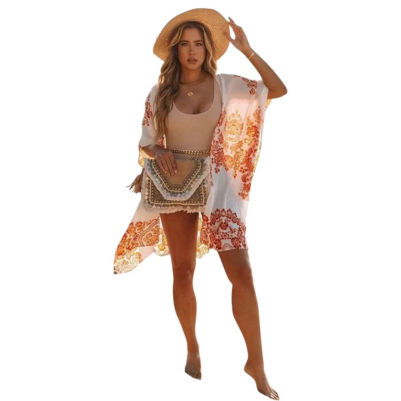 A stylish Chiffon Printed Swimsuit Two Piece Suit for women. this piece adds a touch of elegance to your outfit - Brinxx Couture