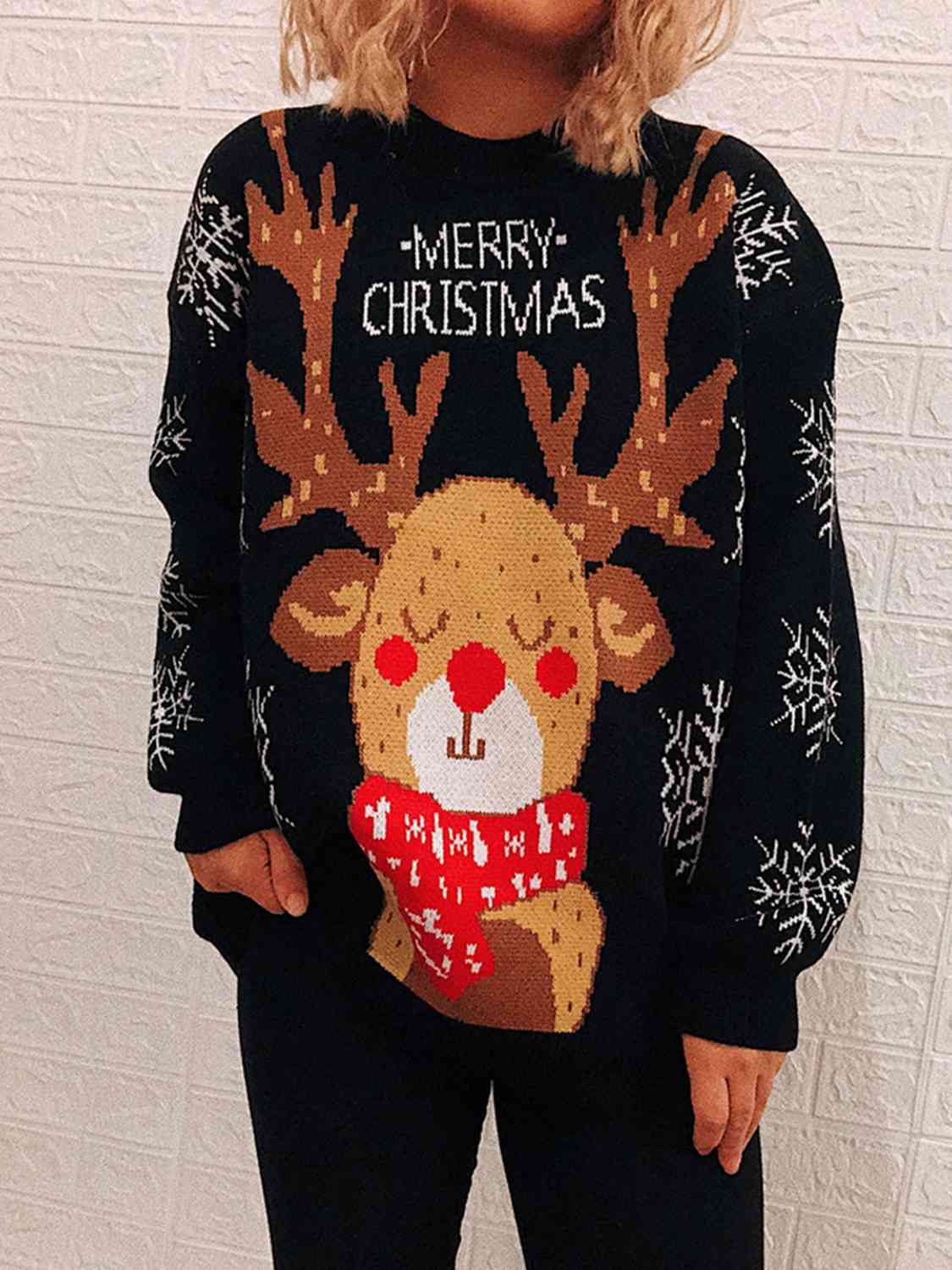 Christmas Element Long Sleeve Sweater - Brinxx Couture