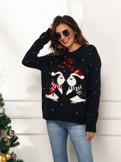 Christmas Penguin Long Sleeve Sweater - Brinxx Couture