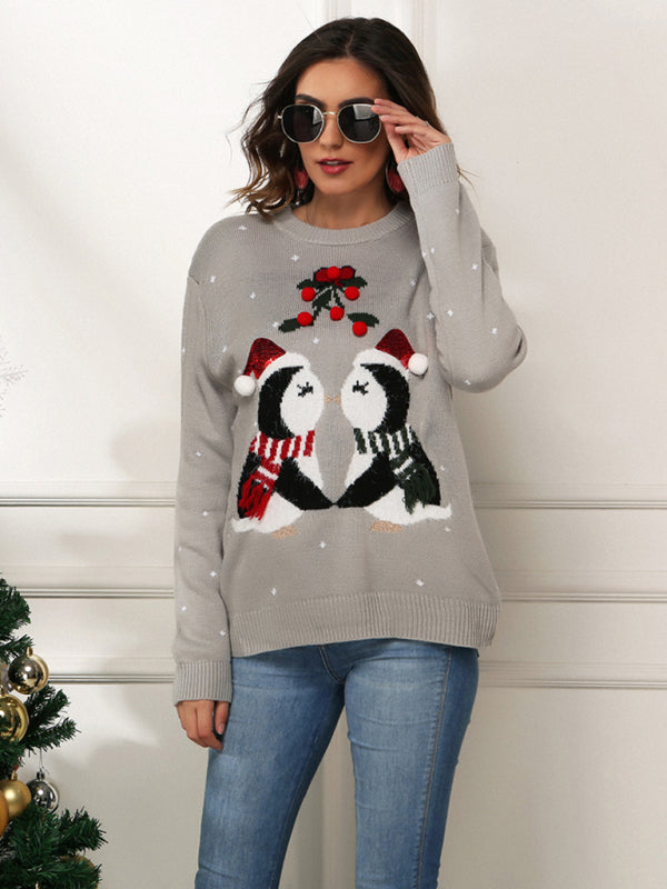 Christmas Penguin Long Sleeve Sweater - Brinxx Couture