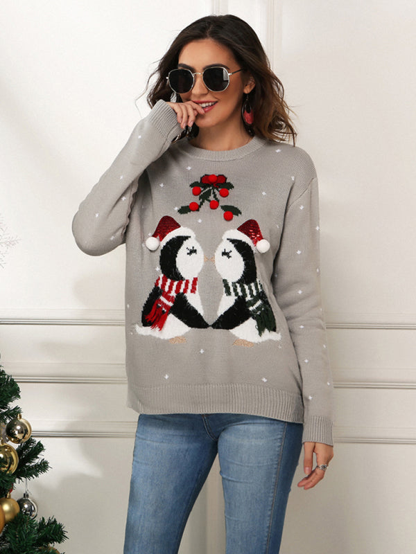 Christmas Penguin Long Sleeve Sweater - Brinxx Couture