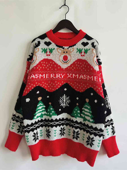 Christmas Scenery Long Sleeve Sweater - Brinxx Couture