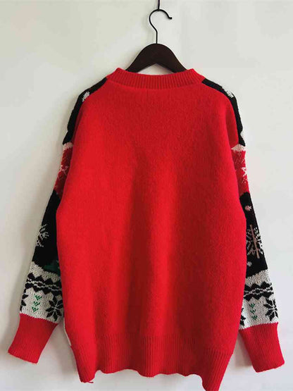 Christmas Scenery Long Sleeve Sweater - Brinxx Couture