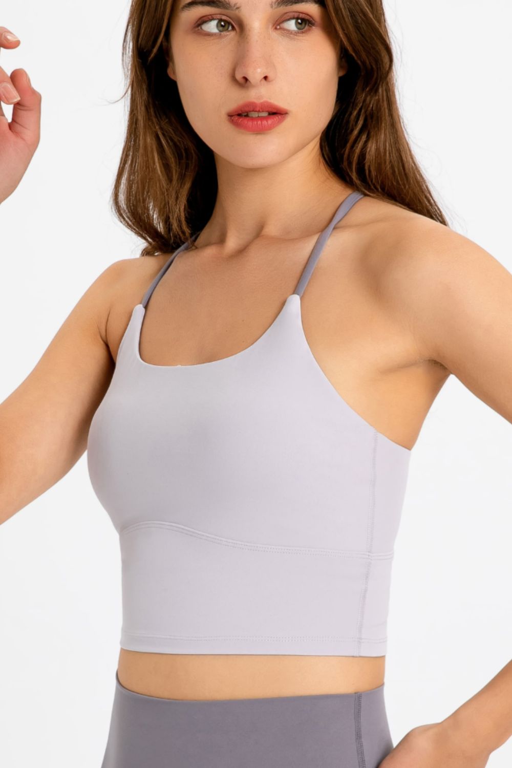 Crisscross Back Scoop Neck Sports Cami - Brinxx Couture