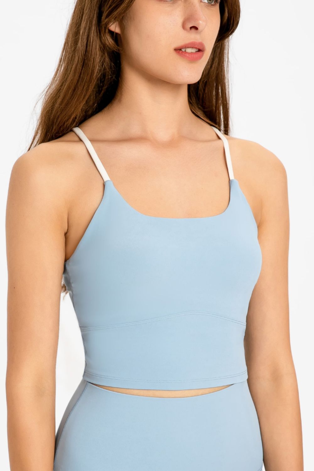 Crisscross Back Scoop Neck Sports Cami - Brinxx Couture