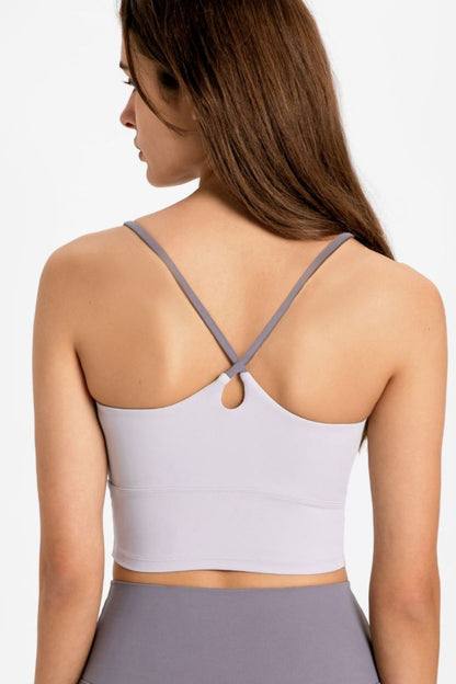 Crisscross Back Scoop Neck Sports Cami - Brinxx Couture