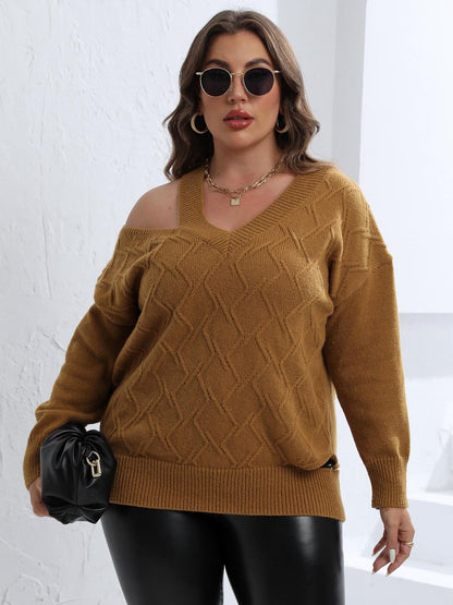 Cutout V-Neck Sweater - Brinxx Couture