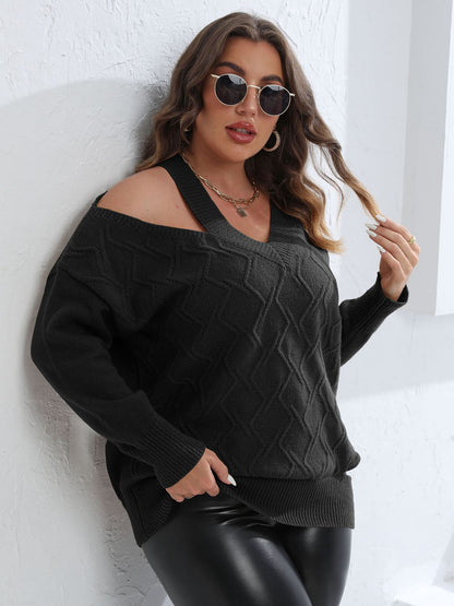 Cutout V-Neck Sweater - Brinxx Couture