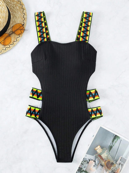 Cutout Wide Strap One-Piece Swimwear - Brinxx Couture