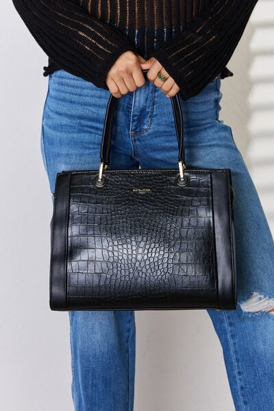 David Jones Texture PU Leather Handbag - Brinxx Couture