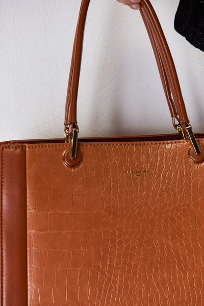 David Jones Texture PU Leather Handbag - Brinxx Couture