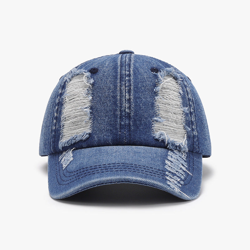 Distressed Cotton Baseball Cap - Brinxx Couture