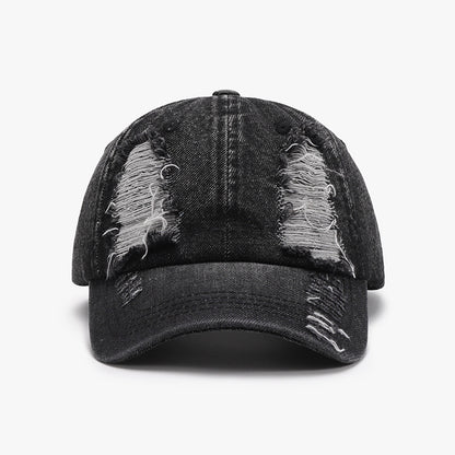 Distressed Cotton Baseball Cap - Brinxx Couture