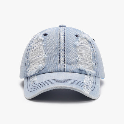 Distressed Cotton Baseball Cap - Brinxx Couture