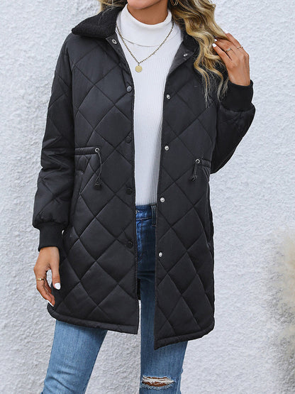 Drawstring Waist Longline Winter Coat - Brinxx Couture