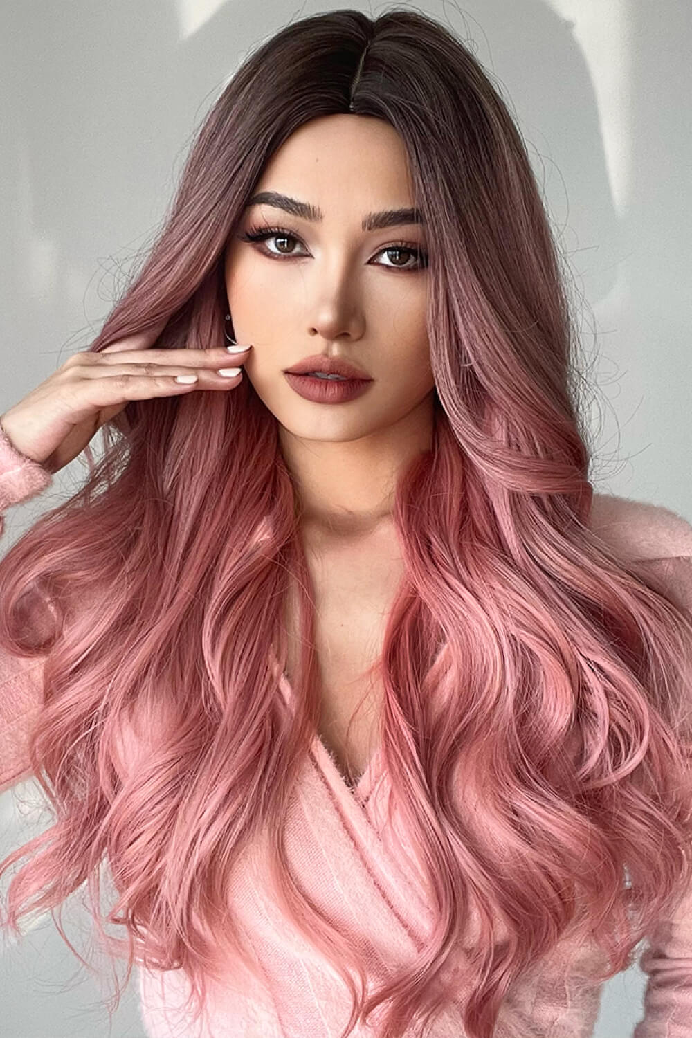 Fashion Wave Synthetic Long Wigs in Pink 26'' - Brinxx Couture