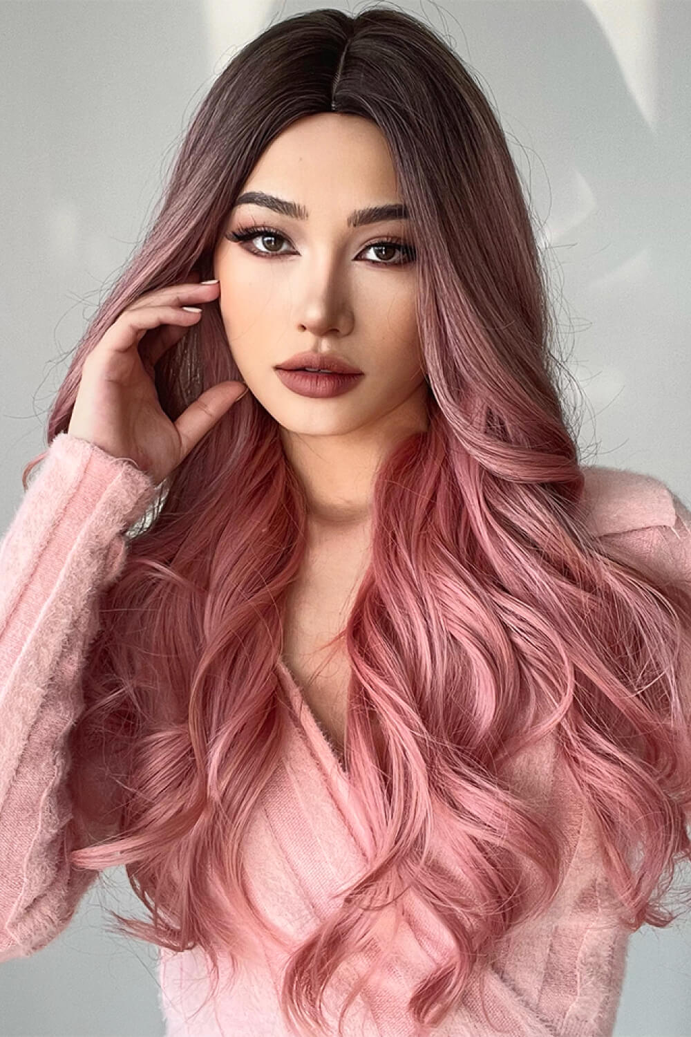 Fashion Wave Synthetic Long Wigs in Pink 26'' - Brinxx Couture