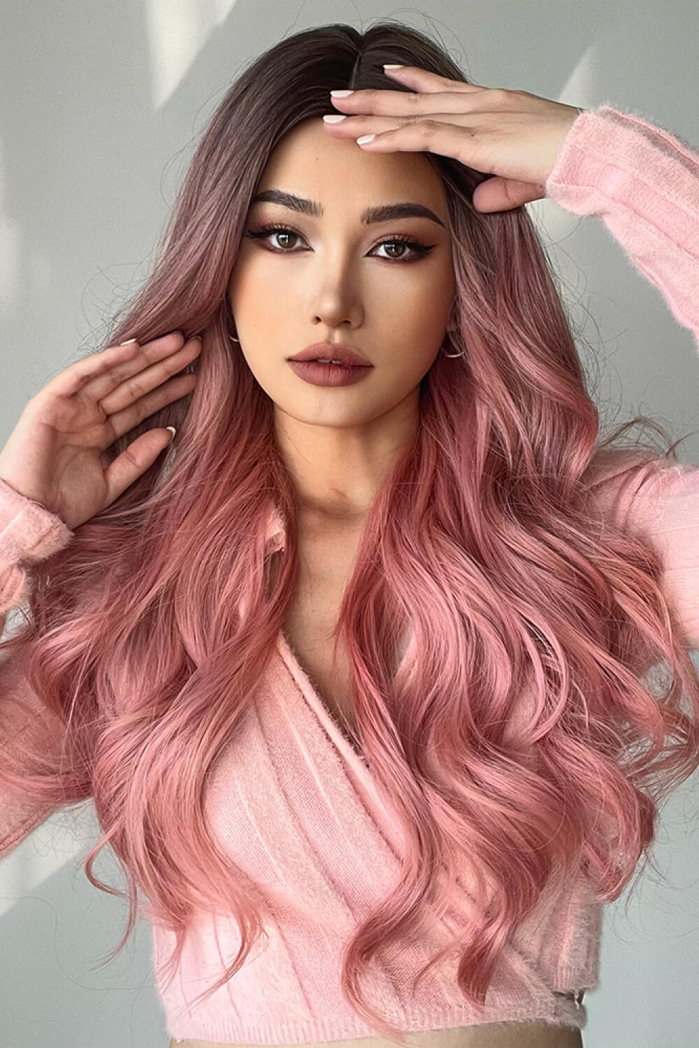 Fashion Wave Synthetic Long Wigs in Pink 26'' - Brinxx Couture