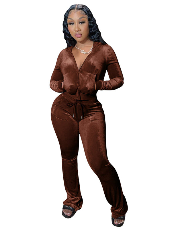 Velvet Two Piece Sweatsuit - Brinxx Couture