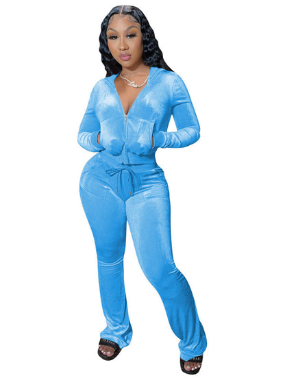 Velvet Two Piece Sweatsuit - Brinxx Couture