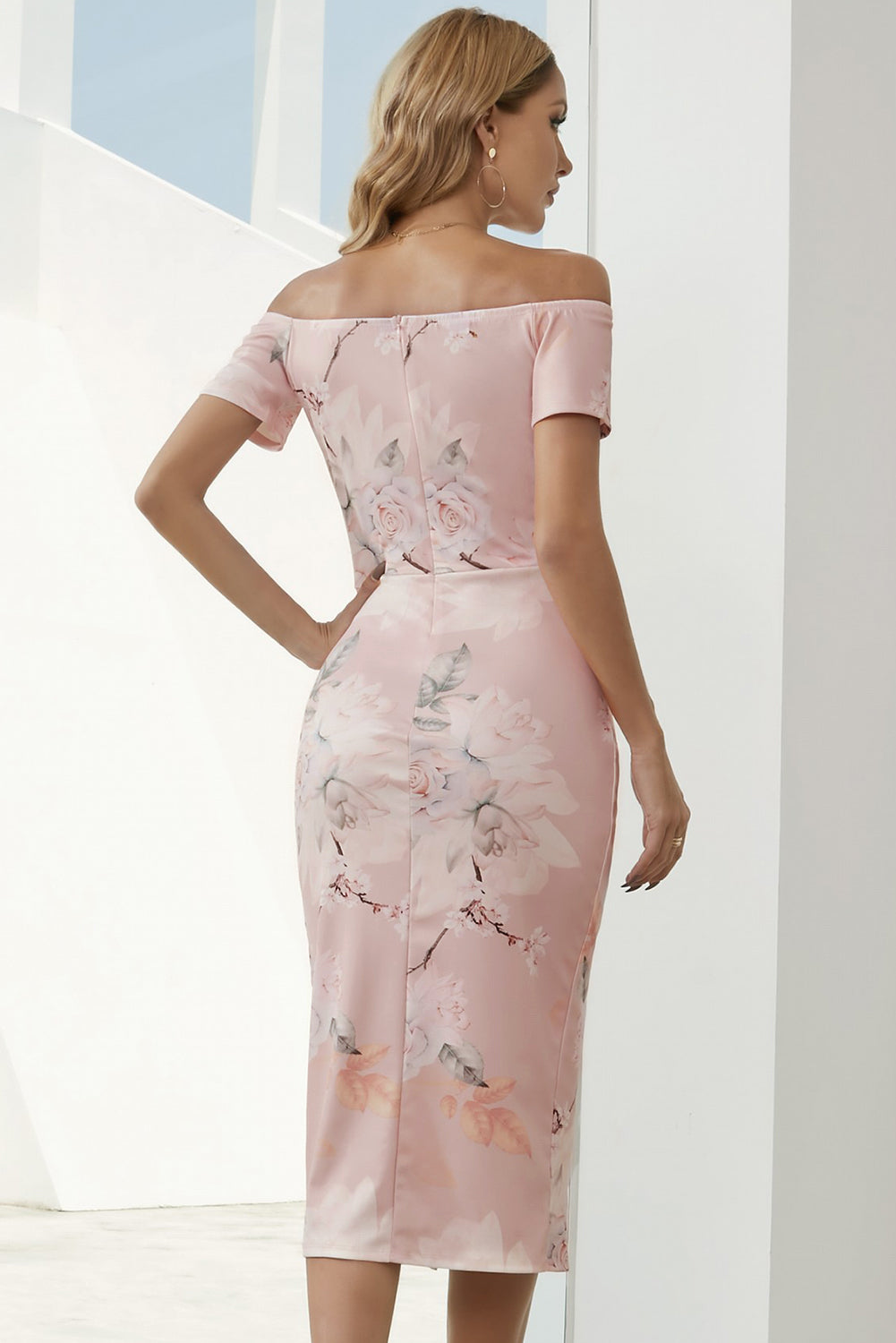 Floral Off-Shoulder Split Dress - Brinxx Couture