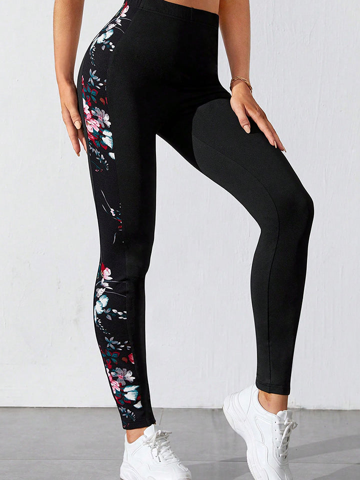 Floral Print Wide Waistband Pants - Brinxx Couture