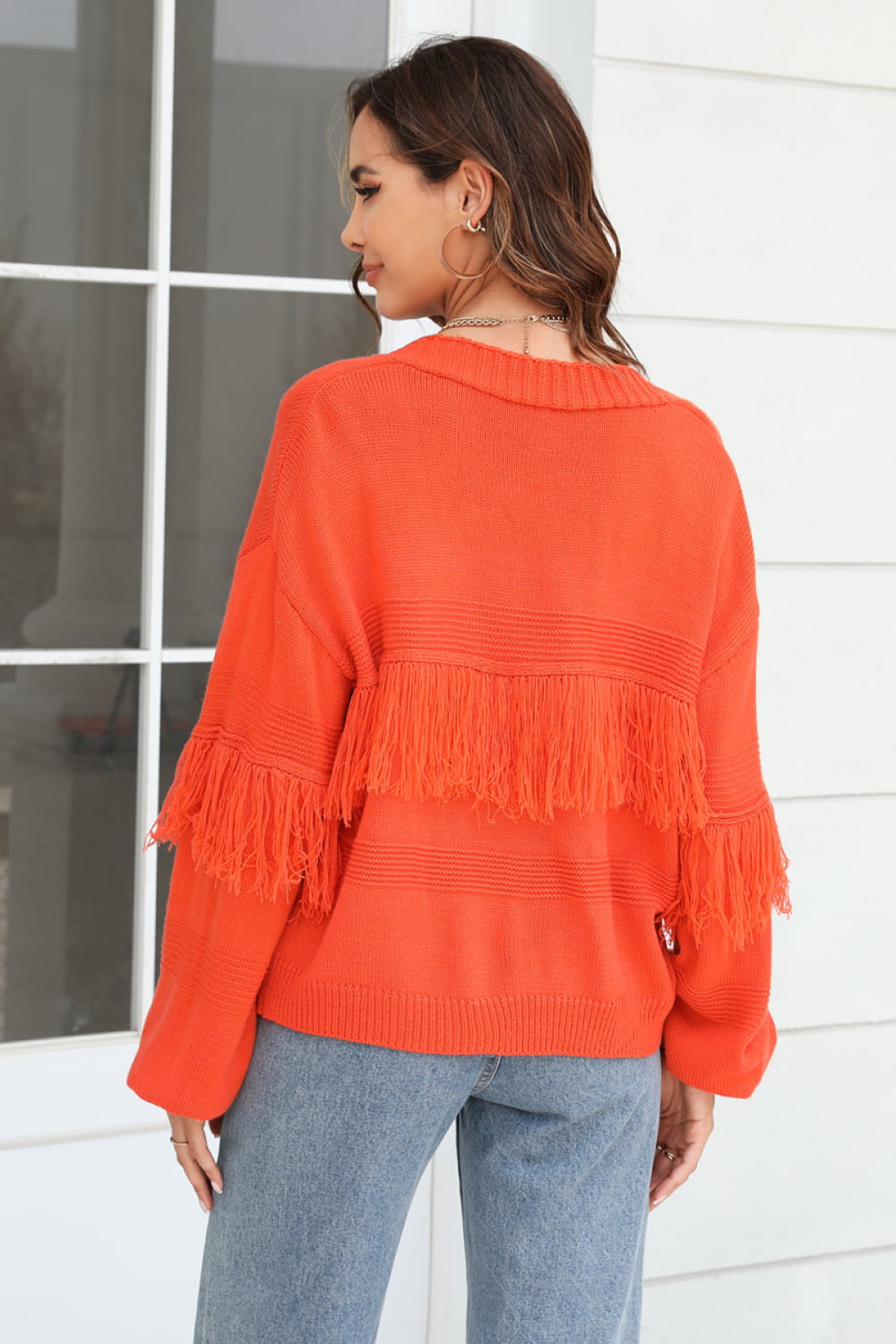 Fringe Trim Open Front Cardigan - Brinxx Couture