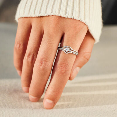 Heart Shape 925 Sterling Silver Ring - Brinxx Couture