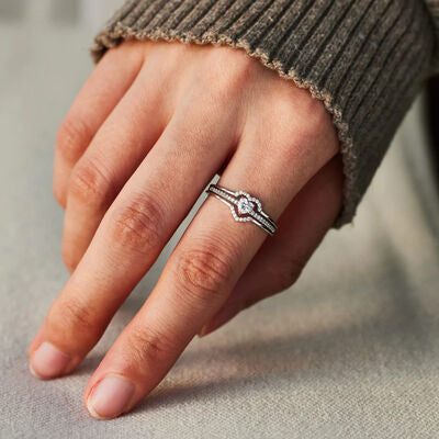 Heart Shape 925 Sterling Silver Ring - Brinxx Couture